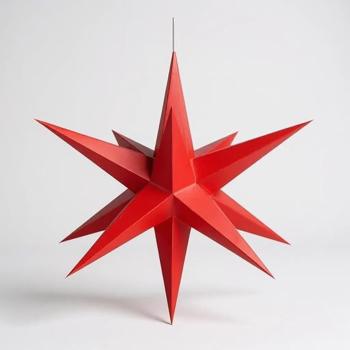 Hasslauer Weihnachtssterne Weihnachtsstern beleuchtet, 3D Leuchtstern (Rot, 65 cm (Innenstern))